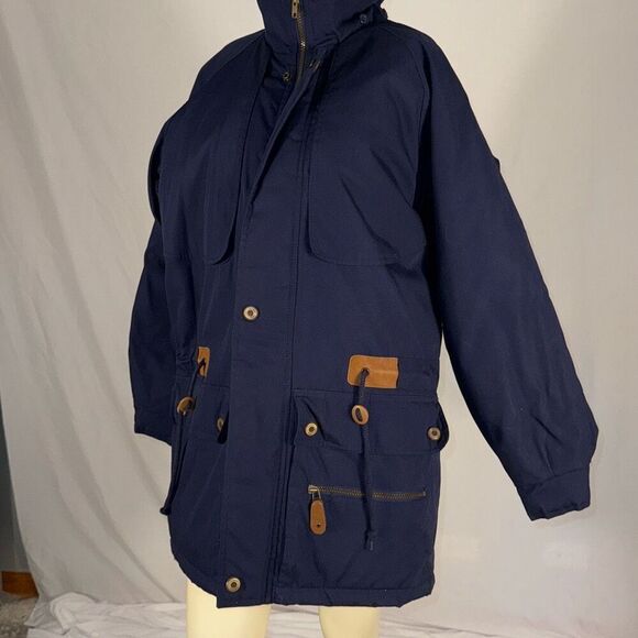 Vintage Blue Severn London Fog Mens Insulated Parka Coat Size Medium - Picture 9 of 13